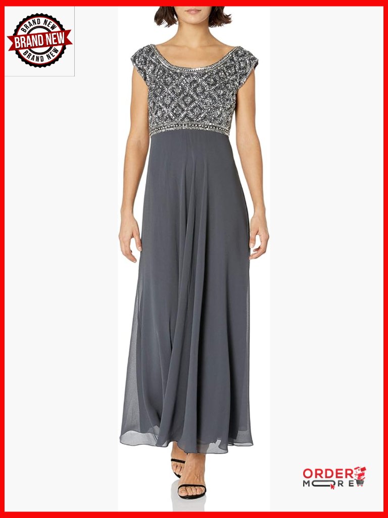 Petite Beaded Empire Waist Long Gown - Special Occasion